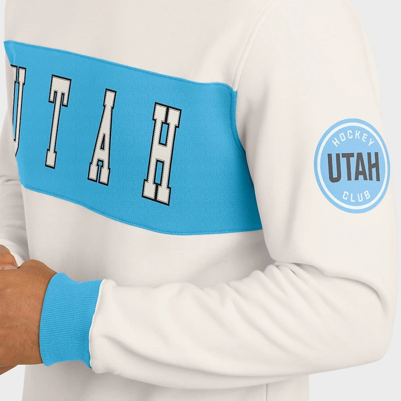 Men's Darius Rucker Collection by Fanatics Cream Utah Hockey Club Colorblock Pullover Sweatshirt