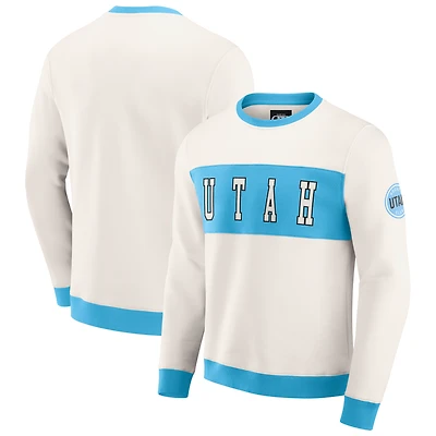 Men's Darius Rucker Collection by Fanatics  Cream Utah Hockey Club Colorblock Pullover Sweatshirt