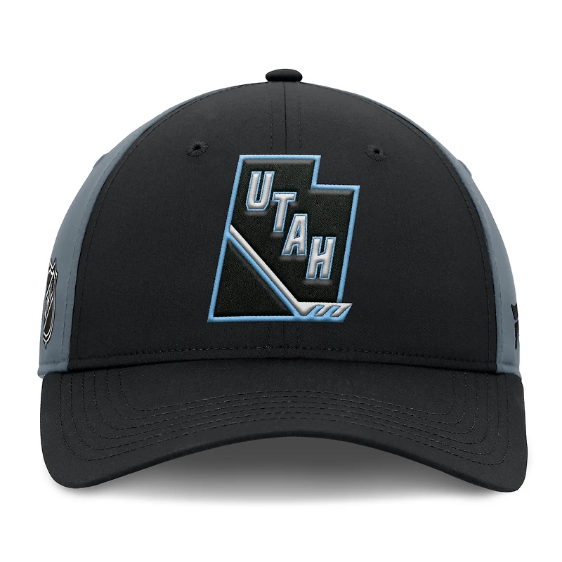 Men's Fanatics  Black/Charcoal Utah Mammoth Utah Badge Adjustable Hat