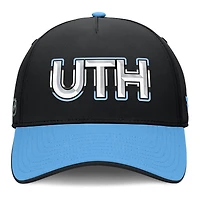 Men's Fanatics Black/Light Blue Utah Mammoth Authentic Pro Rink Team Code Flex Hat