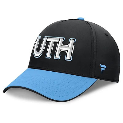 Men's Fanatics Black/Light Blue Utah Mammoth Authentic Pro Rink Team Code Flex Hat