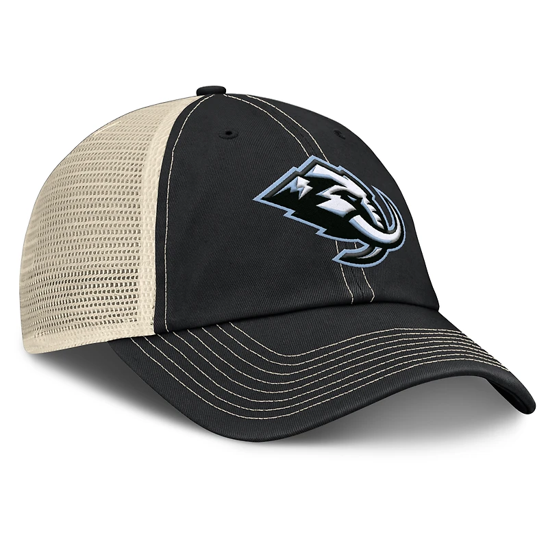 Casquette trucker ajustable Fanatics noire/naturelle Utah Mammoth Rival pour homme