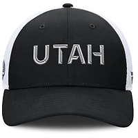 Men's Fanatics Black/White Utah Mammoth Authentic Pro Rink Lockup Adjustable Trucker Hat