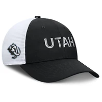Men's Fanatics Black/White Utah Mammoth Authentic Pro Rink Lockup Adjustable Trucker Hat