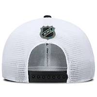 Men's Fanatics Black/White Utah Mammoth Authentic Pro Rink Lockup Adjustable Trucker Hat