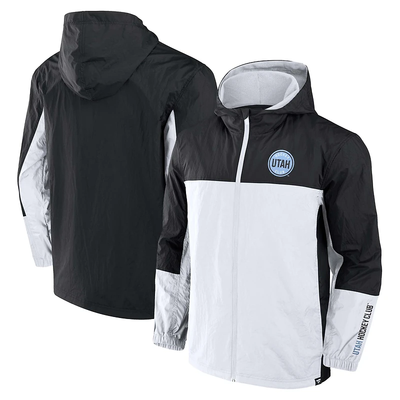 Veste à capuche entièrement zippée pour homme Fanatics Black Utah Hockey Club Crash the Net