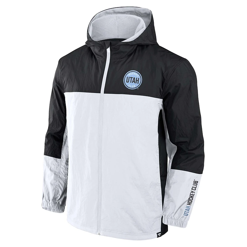 Veste à capuche entièrement zippée pour homme Fanatics Black Utah Hockey Club Crash the Net