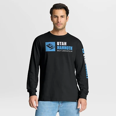 Men's Fanatics Black Utah Hockey Club Goal Crease Legacy Long Sleeve T-Shirt