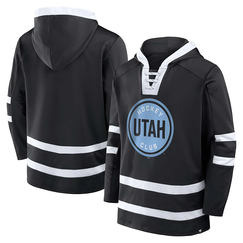 Men's Fanatics Black Utah Hockey Club Inside Line Pullover Hoodie
