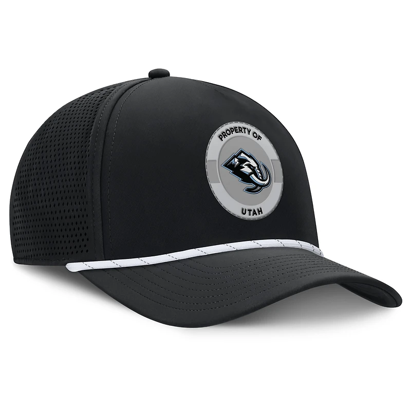 Casquette ajustable authentique Pro Rink Utah Mammoth noire Fanatics pour homme