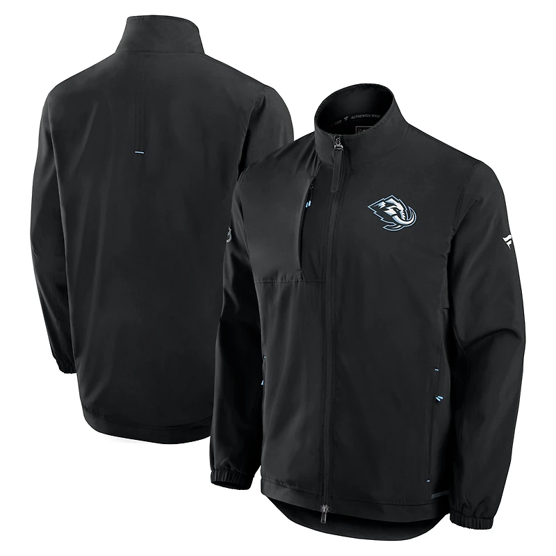 Veste d'entraîneur entièrement zippée Utah Mammoth Authentic Pro Rink pour homme, noire, Fanatics