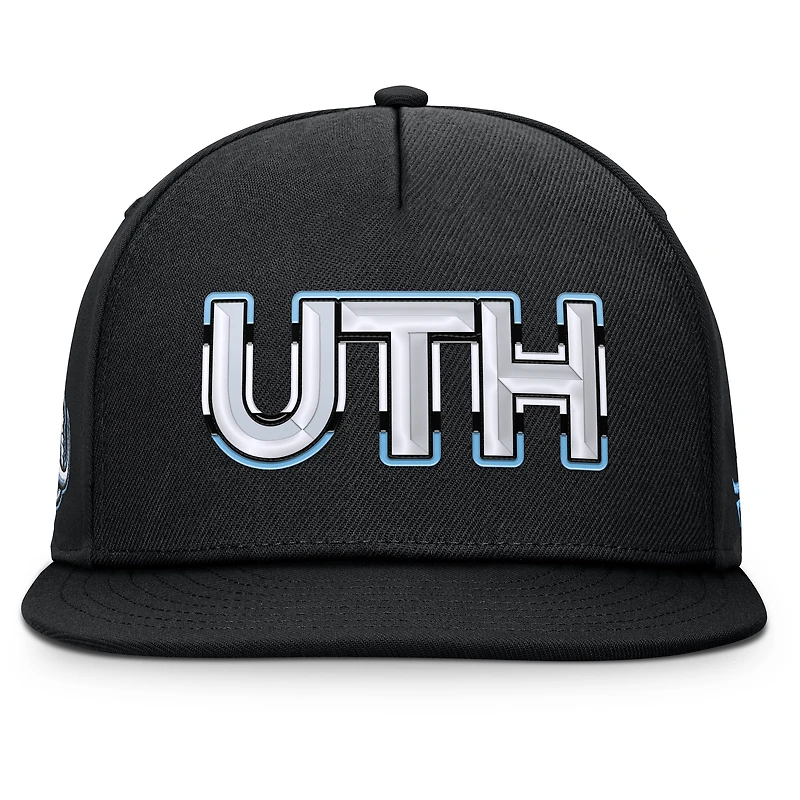 Men's Fanatics Black Utah Mammoth Authentic Pro Rink Team Code Snapback Hat