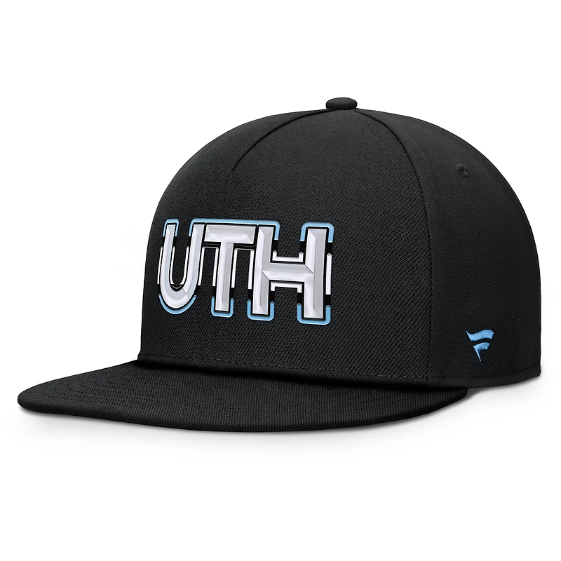 Men's Fanatics Black Utah Mammoth Authentic Pro Rink Team Code Snapback Hat