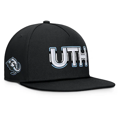 Men's Fanatics Black Utah Mammoth Authentic Pro Rink Team Code Snapback Hat