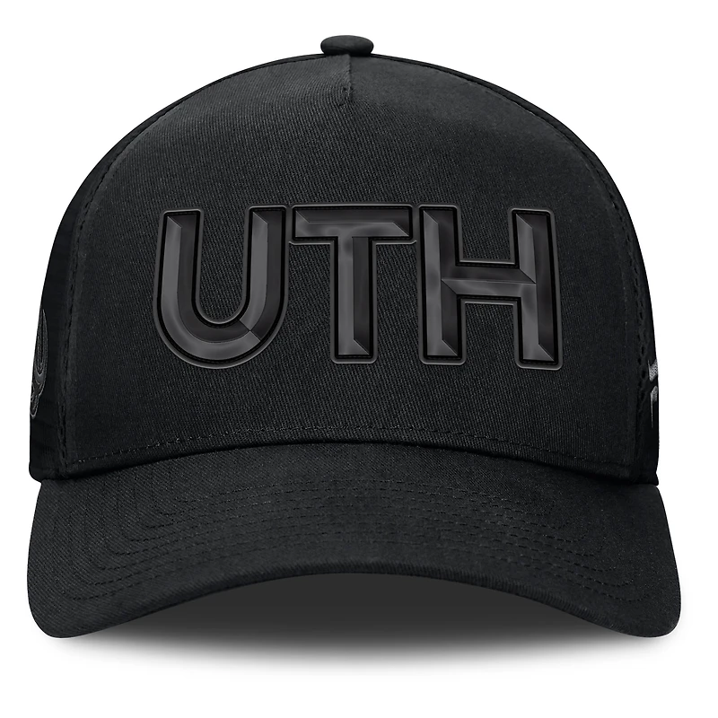 Men's Fanatics Black Utah Mammoth Authentic Pro Road Team Code Trucker Adjustable Hat