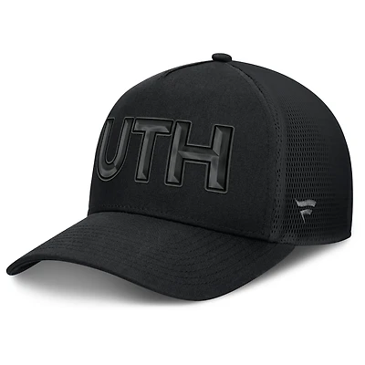 Men's Fanatics Black Utah Mammoth Authentic Pro Road Team Code Trucker Adjustable Hat