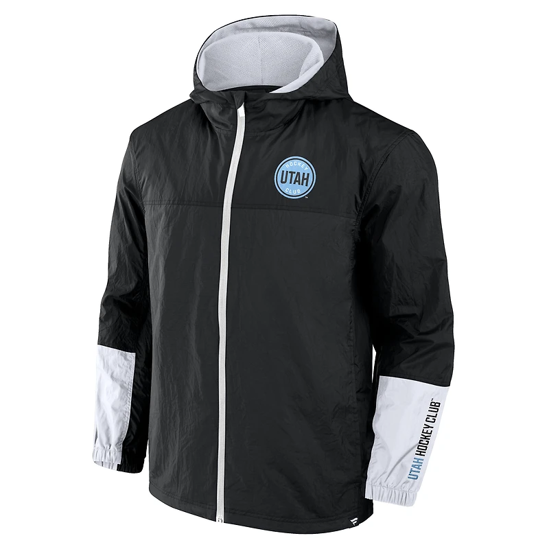 Veste à capuche zippée noire Utah Mammoth Crash the Net pour homme Fanatics