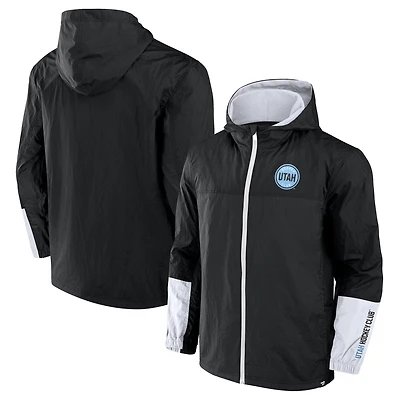 Veste à capuche zippée noire Utah Mammoth Crash the Net pour homme Fanatics