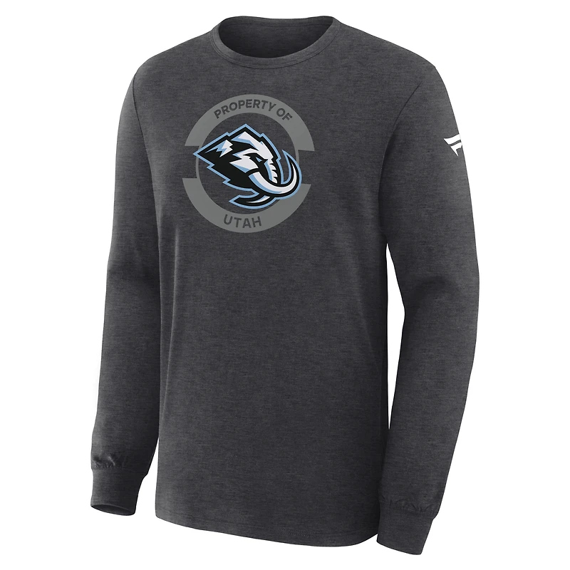 Men's Fanatics Charcoal Utah Mammoth Authentic Pro Property Of Practice Long Sleeve T-Shirt