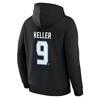 Men's Fanatics Clayton Keller Black Utah Mammoth Authentic Stack Name & Number Hoodie