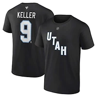 Men's Fanatics Clayton Keller Black Utah Mammoth Authentic Stack Name & Number T-Shirt