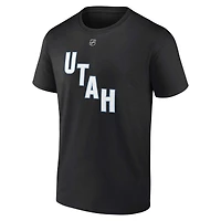 Men's Fanatics Clayton Keller Black Utah Mammoth Authentic Stack Name & Number T-Shirt