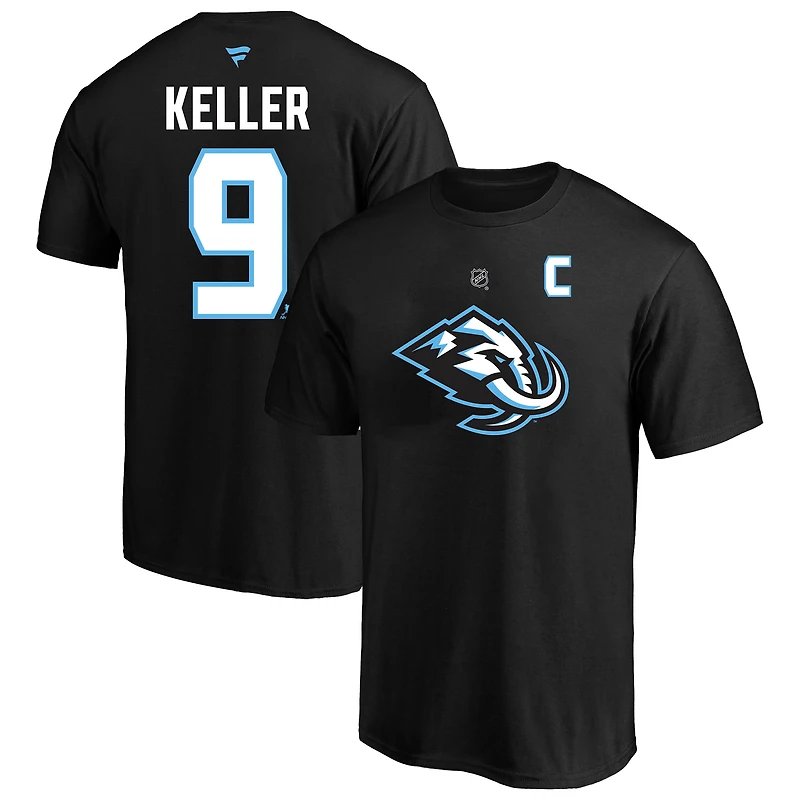 Men's Fanatics Clayton Keller Black Utah Mammoth Big & Tall Authentic Stack Name Number T-Shirt