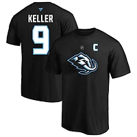 Men's Fanatics Clayton Keller Black Utah Mammoth Big & Tall Authentic Stack Name Number T-Shirt