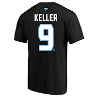 T-shirt Fanatics Clayton Keller pour homme, noir, Utah Mammoth, grand et grand, authentique, avec nom numéro Stack