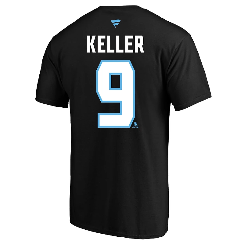 T-shirt Fanatics Clayton Keller pour homme, noir, Utah Mammoth, grand et grand, authentique, avec nom numéro Stack