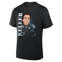 Men's Fanatics Clayton Keller Black Utah Mammoth Caricature Player T-Shirt