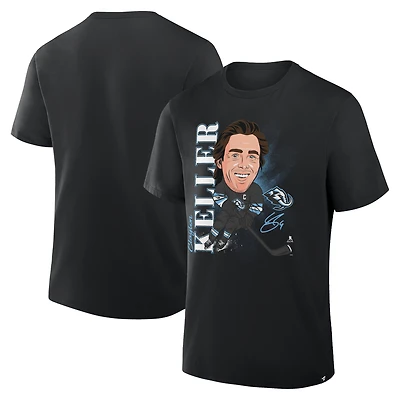 Men's Fanatics Clayton Keller Black Utah Mammoth Caricature Player T-Shirt