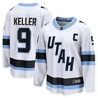 Maillot de joueur extérieur Clayton Keller blanc des Utah Mammoth Fanatics pour hommes