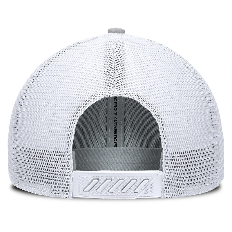 Men's Fanatics  Gray/White Utah Mammoth Utah Badge Trucker Adjustable Hat