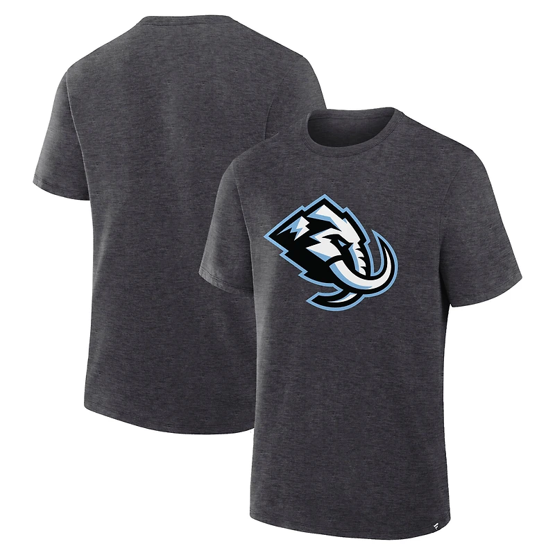 T-shirt Fanatics pour homme, anthracite chiné, logo principal des Mammoths de l'Utah