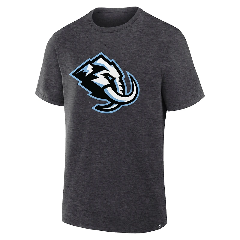 T-shirt Fanatics pour homme, anthracite chiné, logo principal des Mammoths de l'Utah