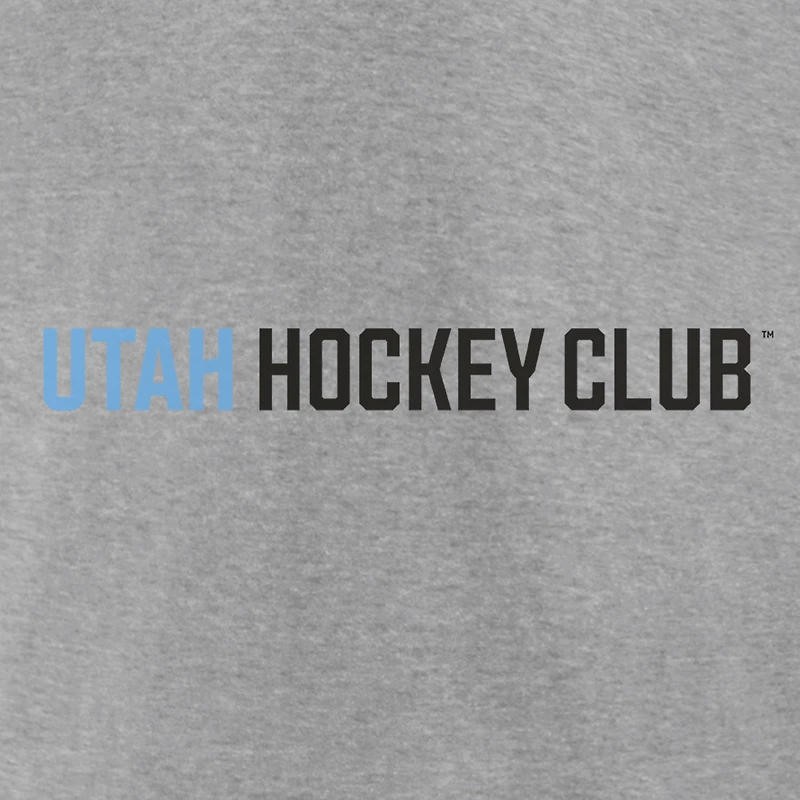 Men's Fanatics Heather Gray Utah Hockey Club Wordmark Logo Long Sleeve T-Shirt