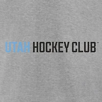 Men's Fanatics Heather Gray Utah Hockey Club Wordmark Logo Long Sleeve T-Shirt