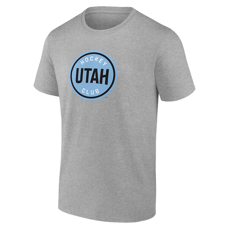 T-shirt Fanatics gris chiné pour homme avec logo de la draft Utah Mammoth