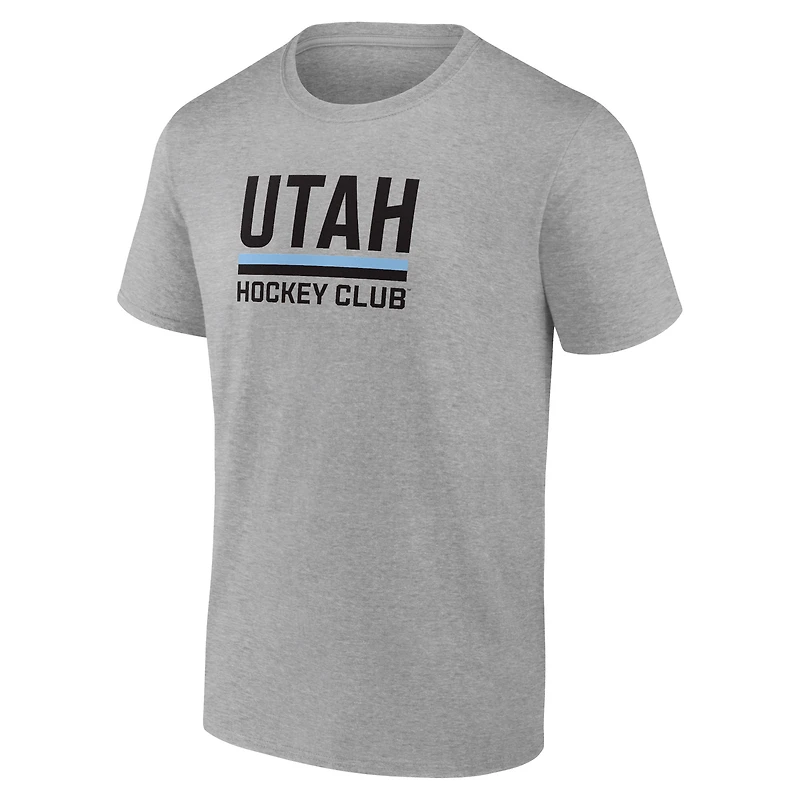 T-shirt Fanatics gris chiné pour homme avec logo de la draft Utah Mammoth