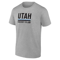 Men's Fanatics  Heather Gray Utah Mammoth Draft Logo T-Shirt
