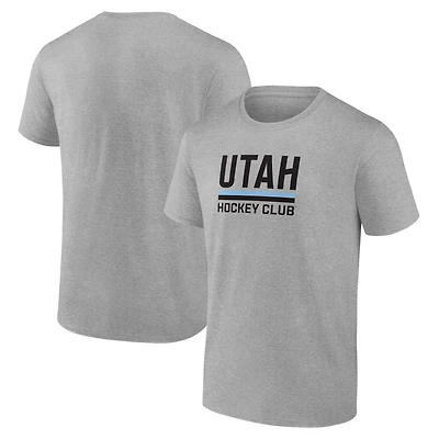 T-shirt Fanatics gris chiné pour homme avec logo de la draft Utah Mammoth