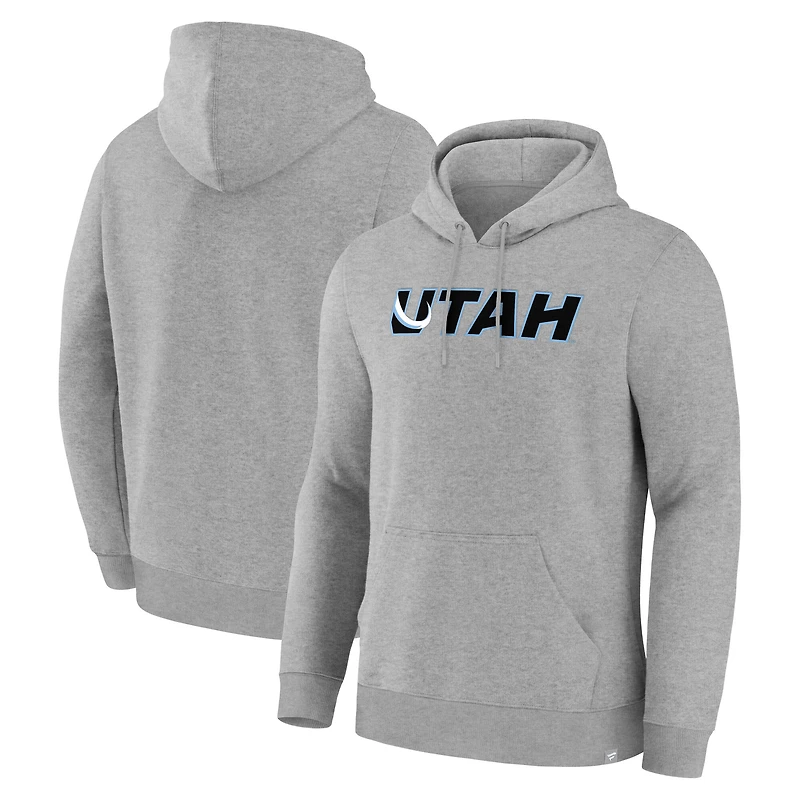 Men's Fanatics Heather Gray Utah Mammoth Home Fleece Hoodie