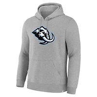 Sweat à capuche en polaire gris chiné Utah Mammoth avec logo principal pour homme