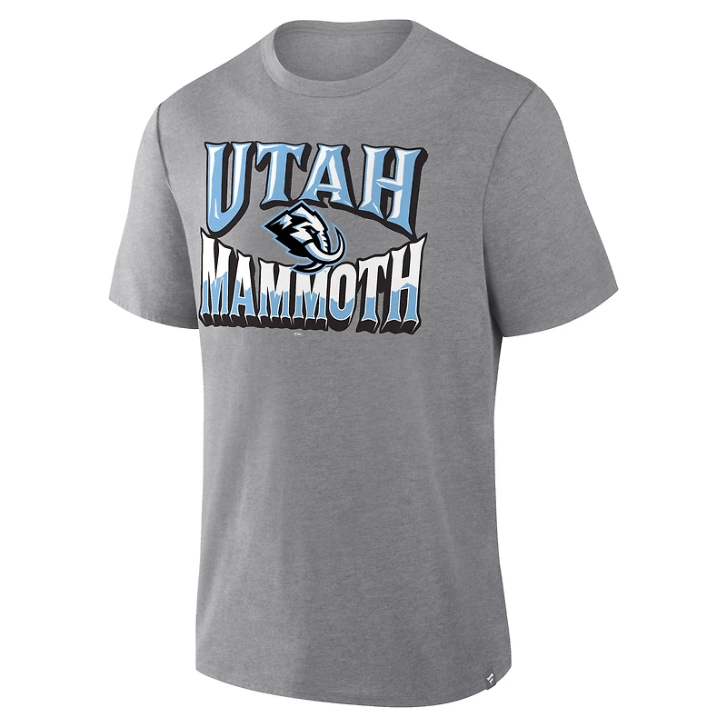 T-shirt tri-blend gris chiné Fanatics pour homme, hommage aux Mammoths de l'Utah