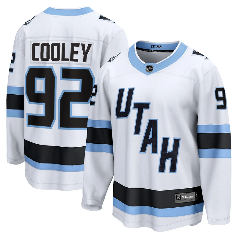 Maillot de joueur échappé extérieur blanc des Utah Mammoth Logan Cooley, fanatiques pour hommes