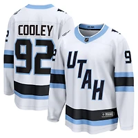 Maillot de joueur échappé extérieur blanc des Utah Mammoth Logan Cooley, fanatiques pour hommes