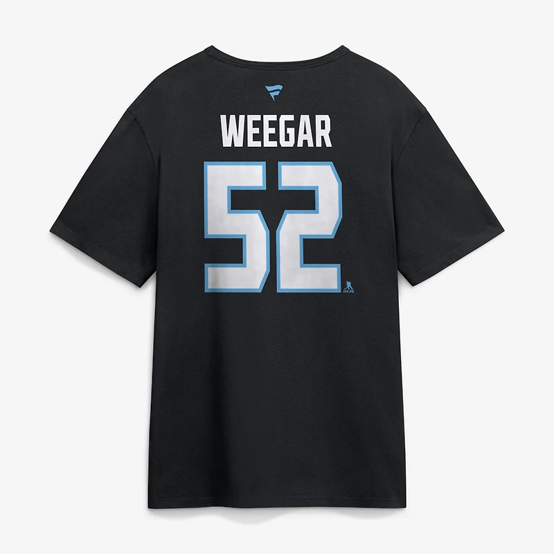T-shirt authentique Fanatics MacKenzie Weegar noir Utah Mammoth avec nom et numéro