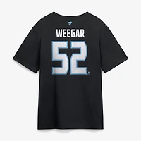 T-shirt authentique Fanatics MacKenzie Weegar noir Utah Mammoth avec nom et numéro
