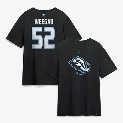 T-shirt authentique Fanatics MacKenzie Weegar noir Utah Mammoth avec nom et numéro